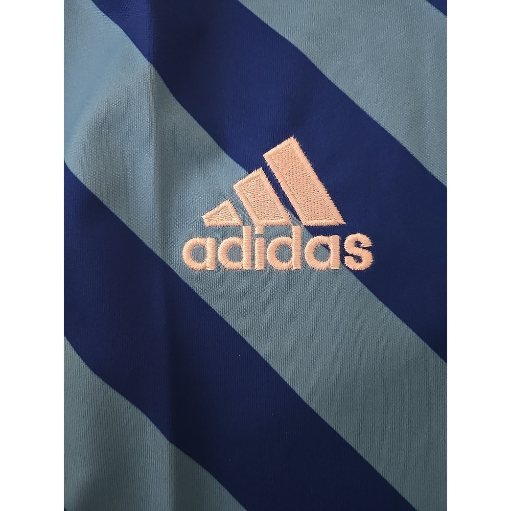 Adidas Men's Large Aeroready Shirt Blue Training Tee Moisture Wicking 3‎ Stripes - Picture 10 of 12